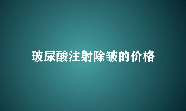 玻尿酸注射除皱的价格