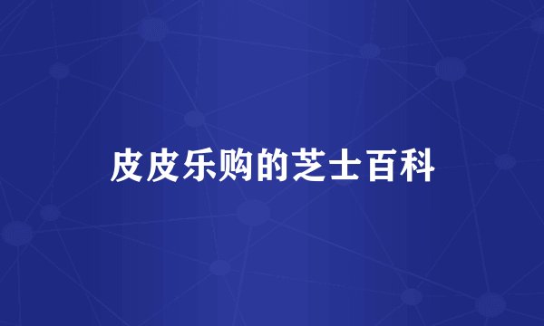 皮皮乐购的芝士百科
