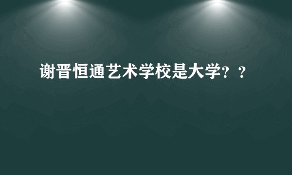 谢晋恒通艺术学校是大学？？