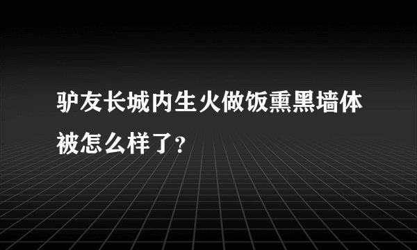 驴友长城内生火做饭熏黑墙体被怎么样了？