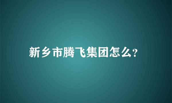 新乡市腾飞集团怎么?