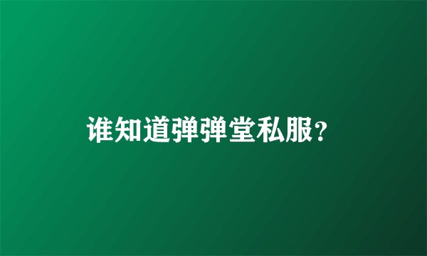 谁知道弹弹堂私服？