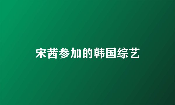 宋茜参加的韩国综艺
