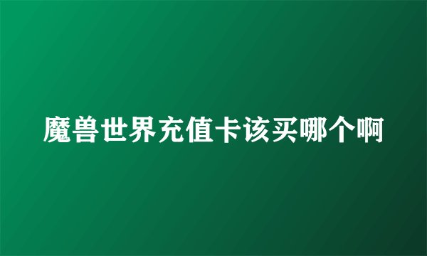魔兽世界充值卡该买哪个啊