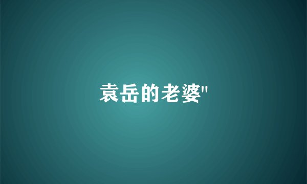 袁岳的老婆