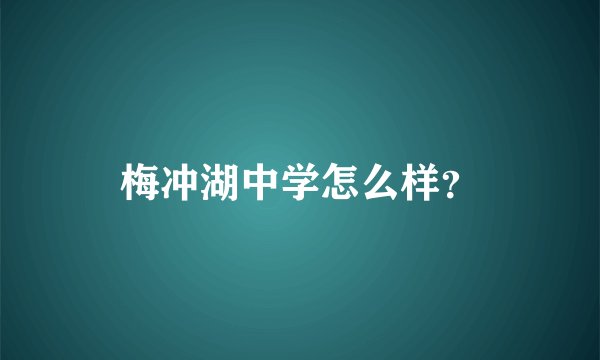梅冲湖中学怎么样?