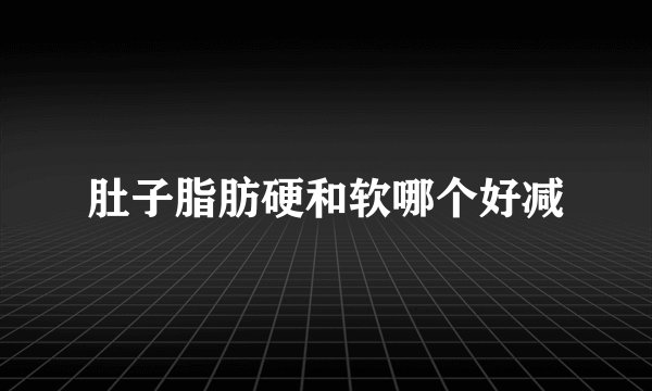 肚子脂肪硬和软哪个好减