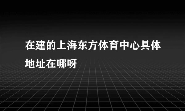 在建的上海东方体育中心具体地址在哪呀