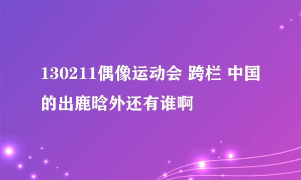 130211偶像运动会 跨栏 中国的出鹿晗外还有谁啊