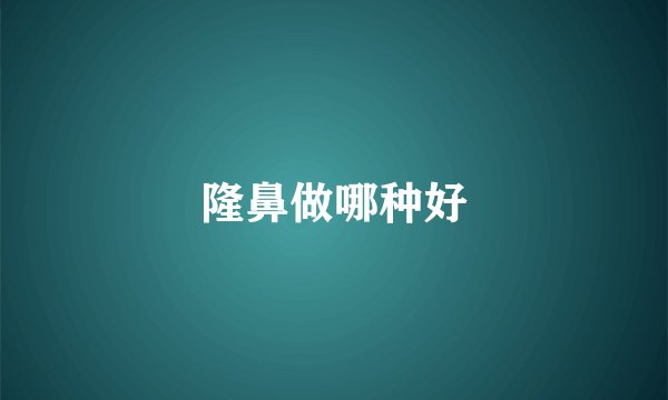 隆鼻做哪种好