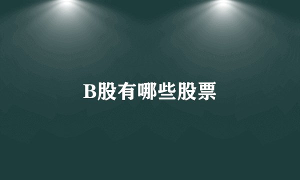 B股有哪些股票
