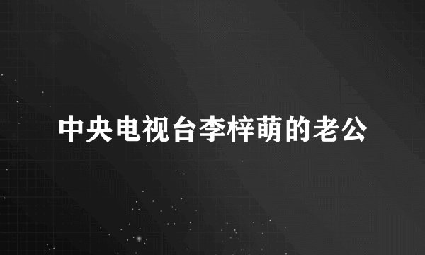中央电视台李梓萌的老公