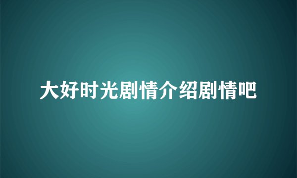 大好时光剧情介绍剧情吧