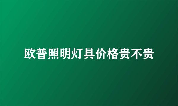 欧普照明灯具价格贵不贵