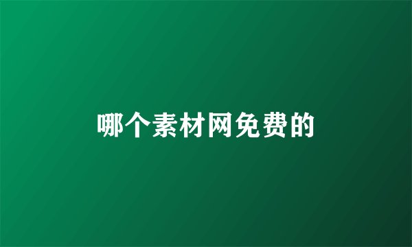 哪个素材网免费的