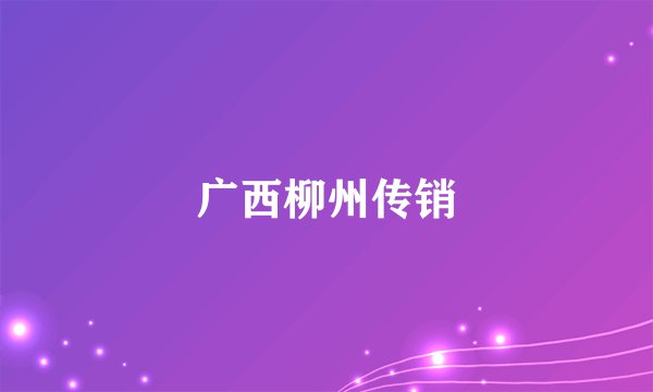 广西柳州传销