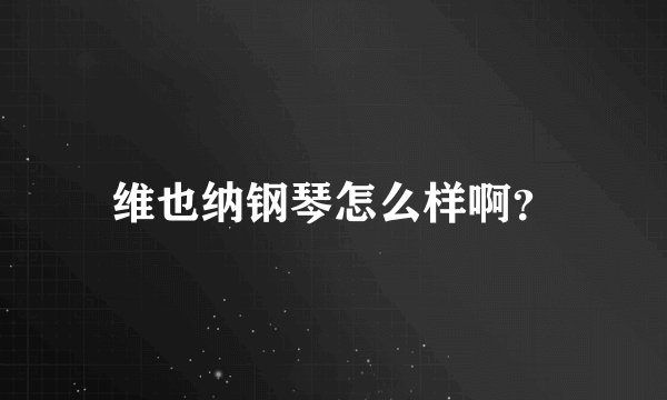 维也纳钢琴怎么样啊？