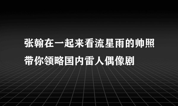 张翰在一起来看流星雨的帅照带你领略国内雷人偶像剧