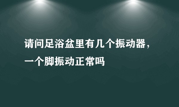 请问足浴盆里有几个振动器，一个脚振动正常吗