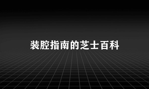 装腔指南的芝士百科