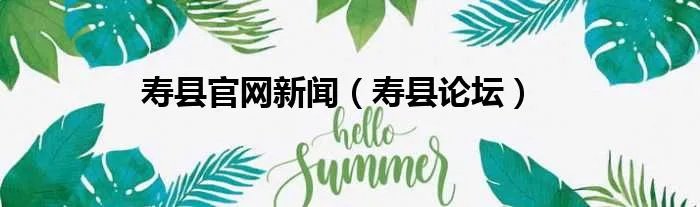 寿县官网新闻（寿县论坛）