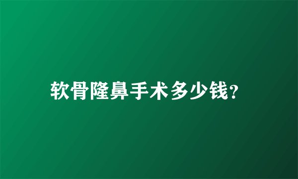 软骨隆鼻手术多少钱?