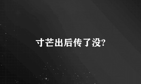 寸芒出后传了没?