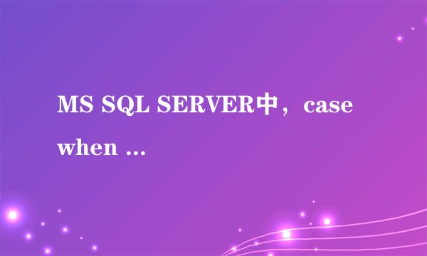 MS SQL SERVER中，case when then end 的用法