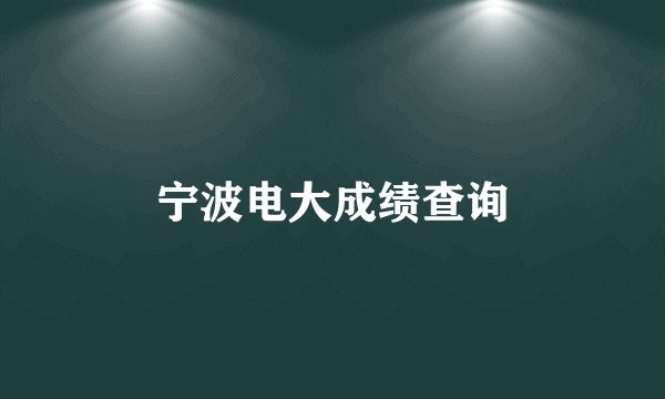 宁波电大成绩查询