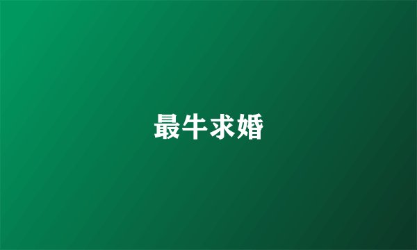 最牛求婚