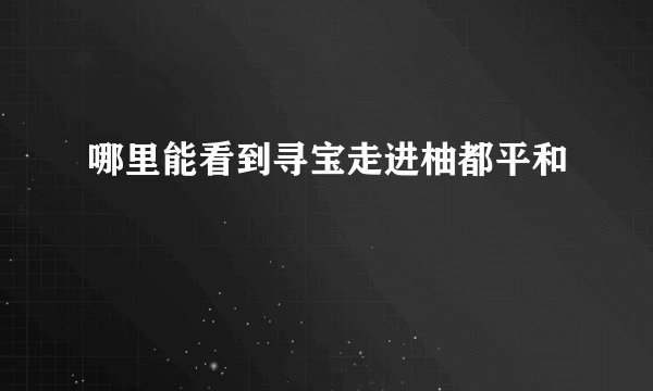 哪里能看到寻宝走进柚都平和