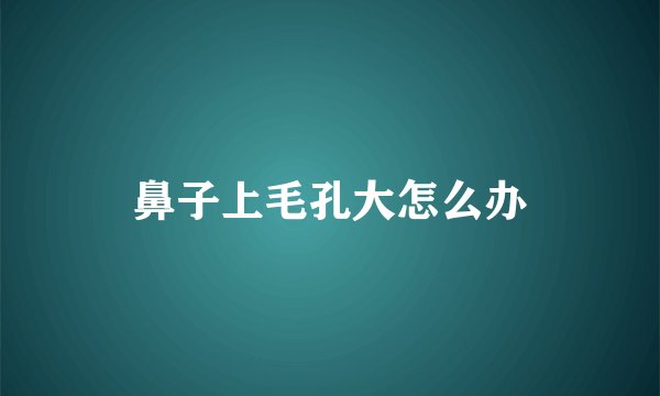 鼻子上毛孔大怎么办