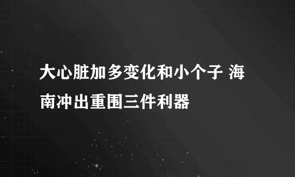 大心脏加多变化和小个子 海南冲出重围三件利器
