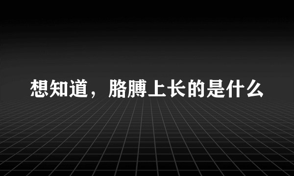 想知道，胳膊上长的是什么