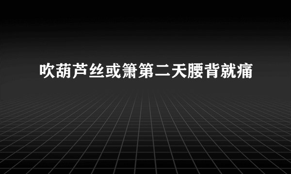 吹葫芦丝或箫第二天腰背就痛