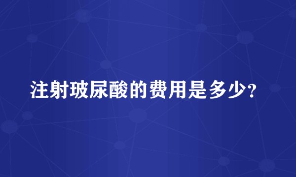 注射玻尿酸的费用是多少？