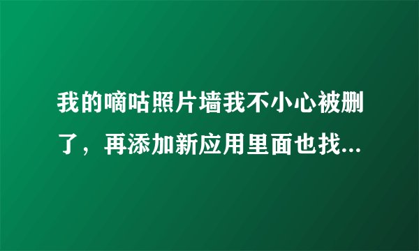 我的嘀咕照片墙我不小心被删了，再添加新应用里面也找不到，怎么办呢？？？帮帮忙啦~