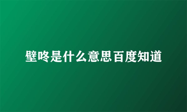 壁咚是什么意思百度知道