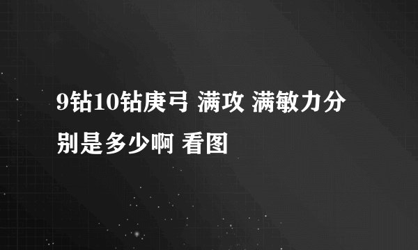 9钻10钻庚弓 满攻 满敏力分别是多少啊 看图