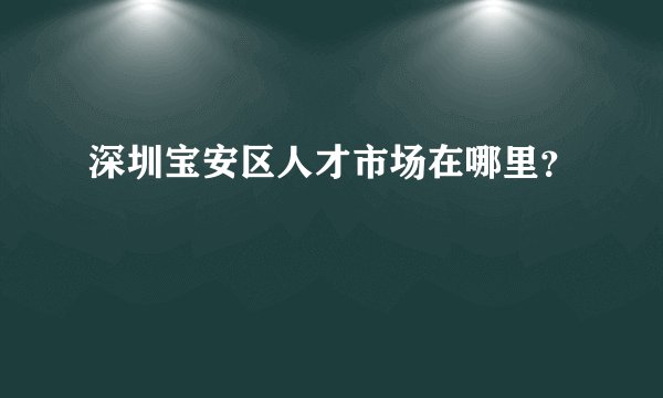 深圳宝安区人才市场在哪里？