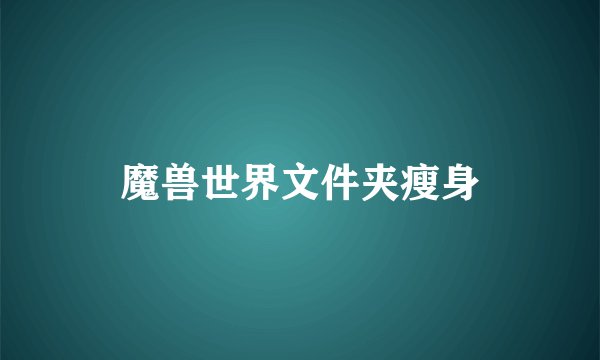 魔兽世界文件夹瘦身