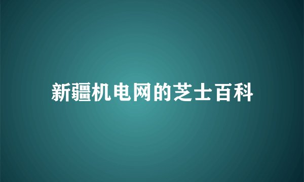 新疆机电网的芝士百科