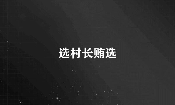 选村长贿选