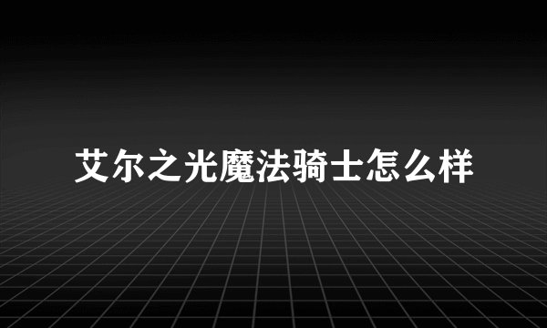 艾尔之光魔法骑士怎么样
