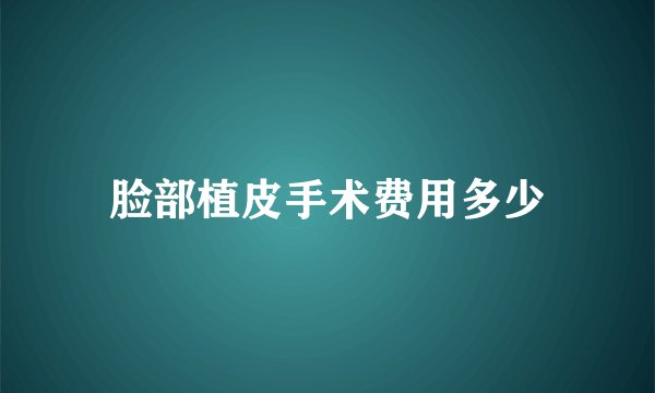 脸部植皮手术费用多少