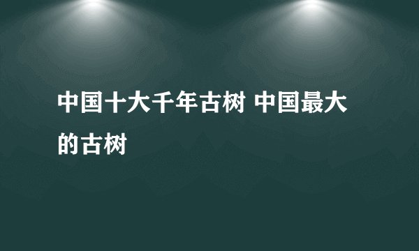 中国十大千年古树 中国最大的古树