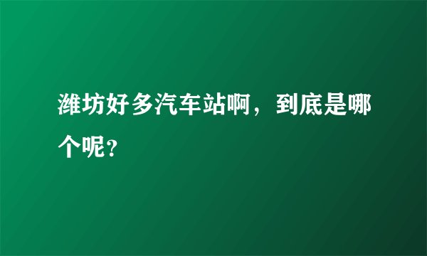 潍坊好多汽车站啊，到底是哪个呢？