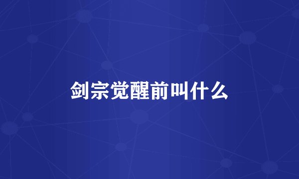剑宗觉醒前叫什么