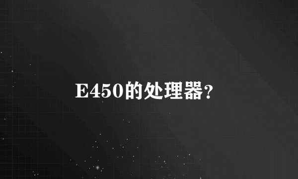 E450的处理器？