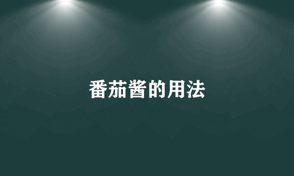 番茄酱的用法